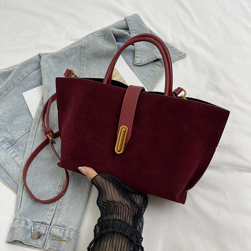Women's Vintage Commuter Tote - XL Capacity Pebbled PU or Sueded Tote | Convertible Carry & Retro Design