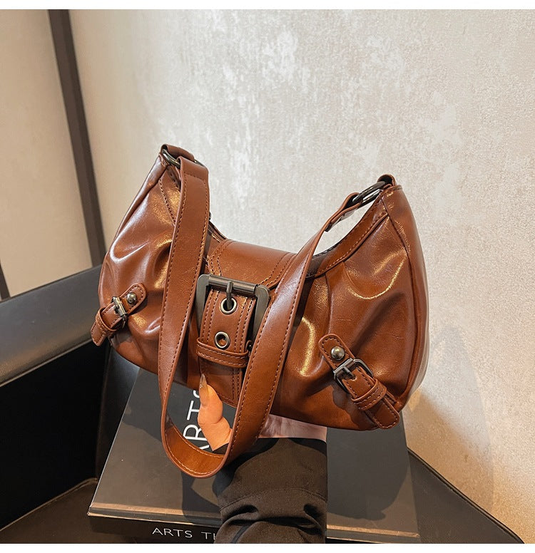 Women's Terra Siren Hobo - Dual-Tone Distressed Leather Underarm Bag | Salvaged Elegance