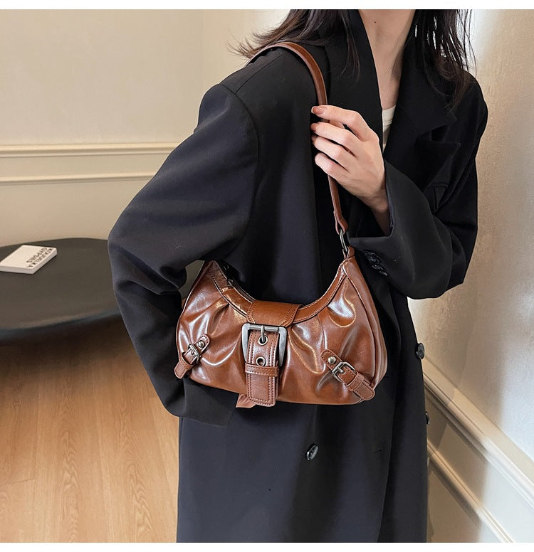 Women's Terra Siren Hobo - Dual-Tone Distressed Leather Underarm Bag | Salvaged Elegance