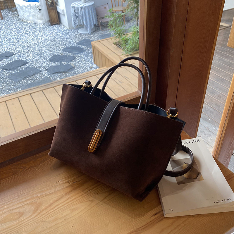 Women's Vintage Commuter Tote - XL Capacity Pebbled PU or Sueded Tote | Convertible Carry & Retro Design
